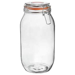 Glass storage jar with sealed lid